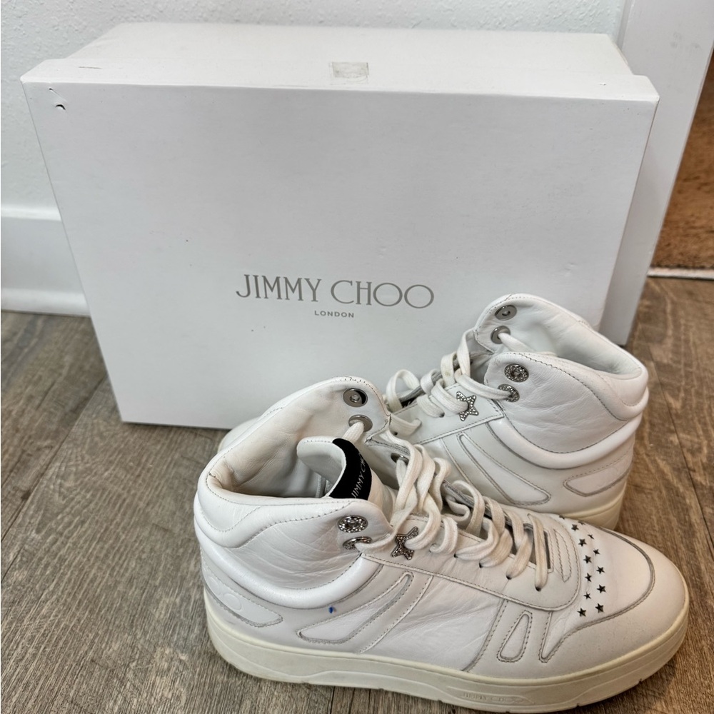 Jimmy Choo Women’s White High-Top Sneakers
